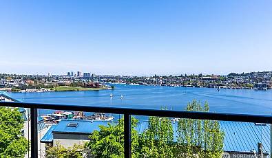 Spectacular panoramic views of Westlake, Lake Union, and Gas Works Park
