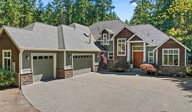Private Craftsman Retreat with ADU on 5 Scenic Acres  Fox Island